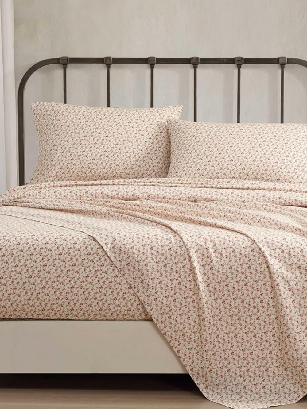 Laura Ashley Cream king Sheet Set Pink Floral sweet success pattern - Picture 2 of 7